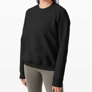 Lululemon city sweat crewneck in spacer black size 4 pockets